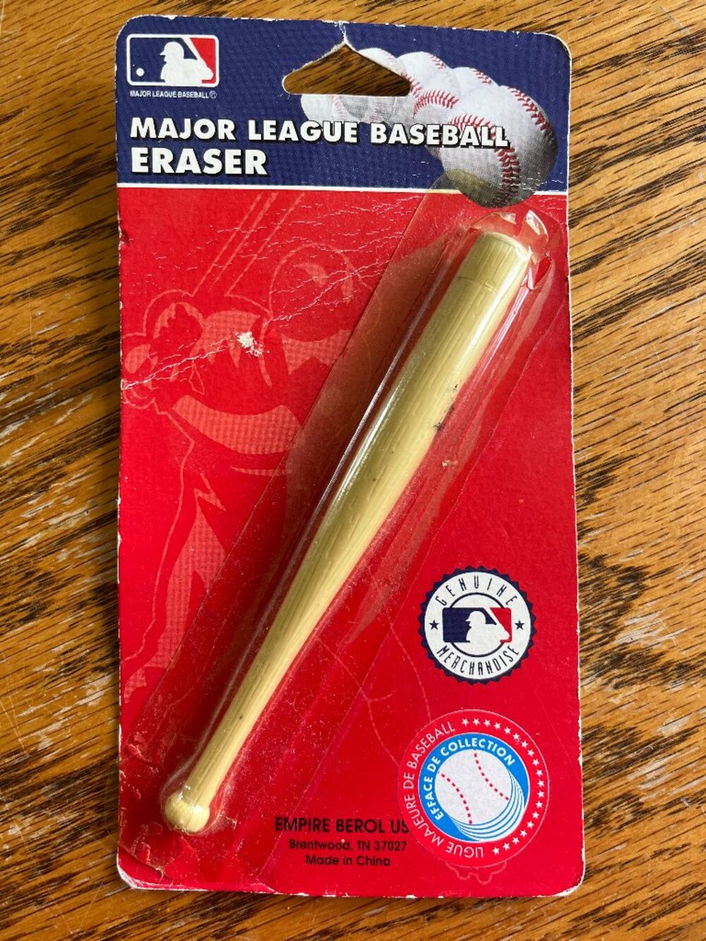 Vintage 90s MLB Baseball Bat Eraser Empire Berol Brand New Open Blister